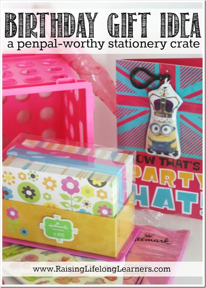 DIY PenPal Stationery Crate Birthday Gift Idea #SendSmiles #ad