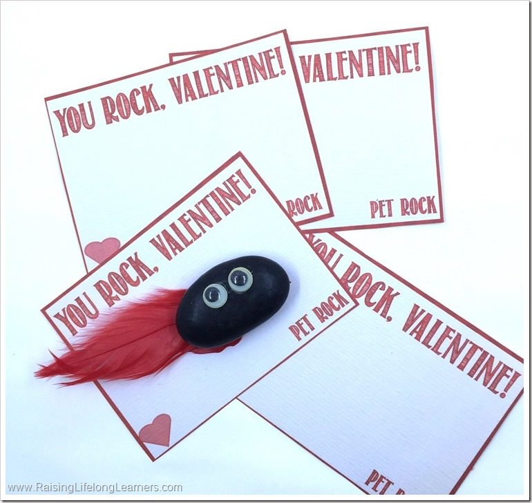 Pet Rock Themed Valentines with FREE Printable 