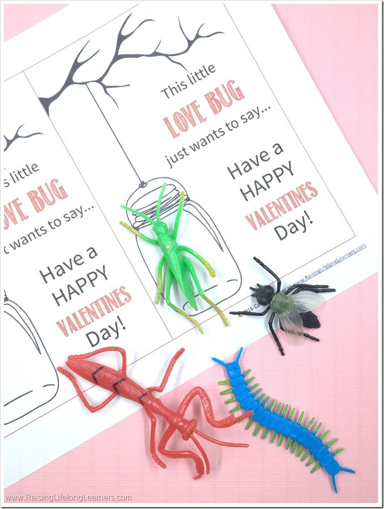 Love Bug Themed Valentines - Free Printable - Non-Candy Valentine's Day Cards