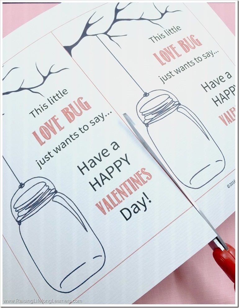 Love Bug Themed Valentines - Free Printable - Non-Candy Valentine's Day Cards