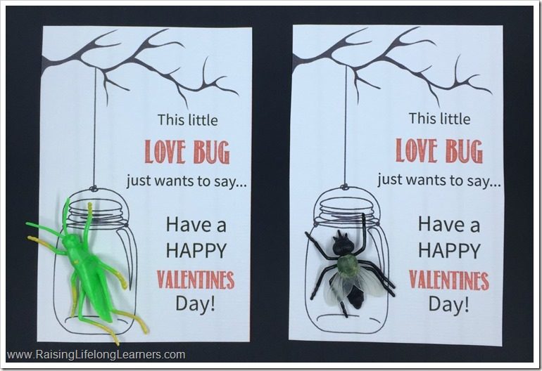 Love Bug Themed Valentines - Free Printable - Non-Candy Valentine's Day Cards