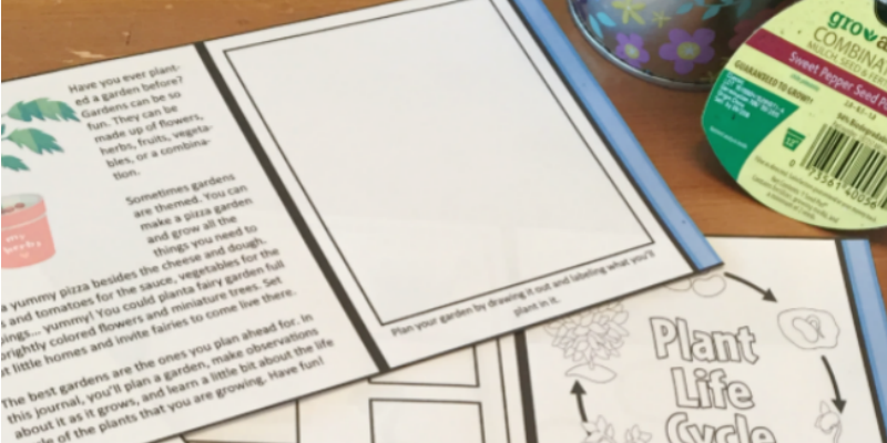 Printable Children's Garden Journal Activity Sheets