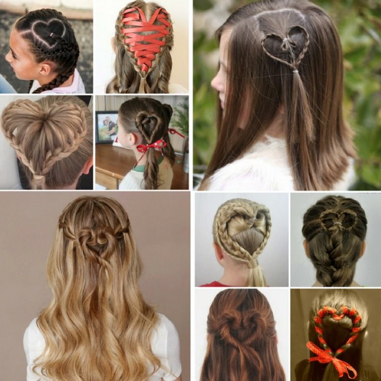 TwistBraided Heart  Valentines Day Hairstyles  Cute Girls Hairstyles