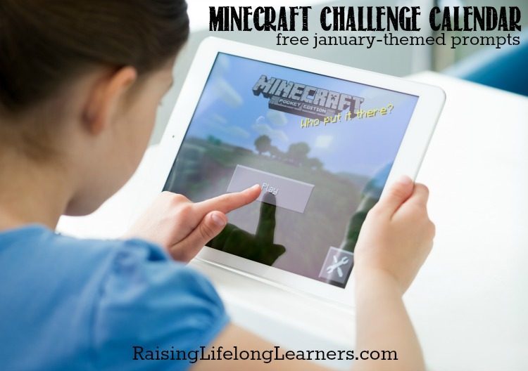 January Minecraft Challenge Calendar