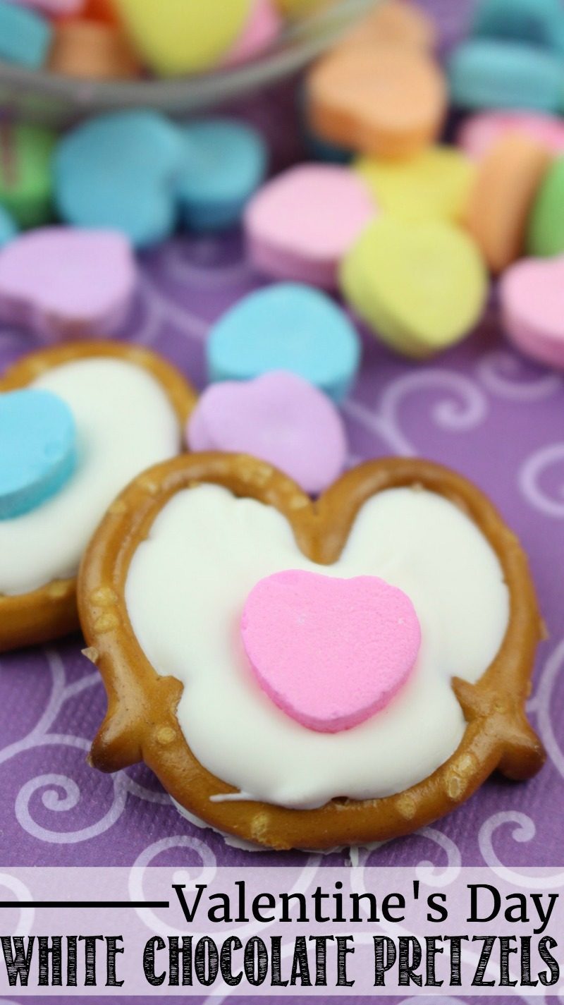 Valentine's Day White Chocolate Pretzels-These Valentine's Day White Chocolate Pretzels are the perfect after-school snack to have around Valentine's Day! They're simple and delicious!