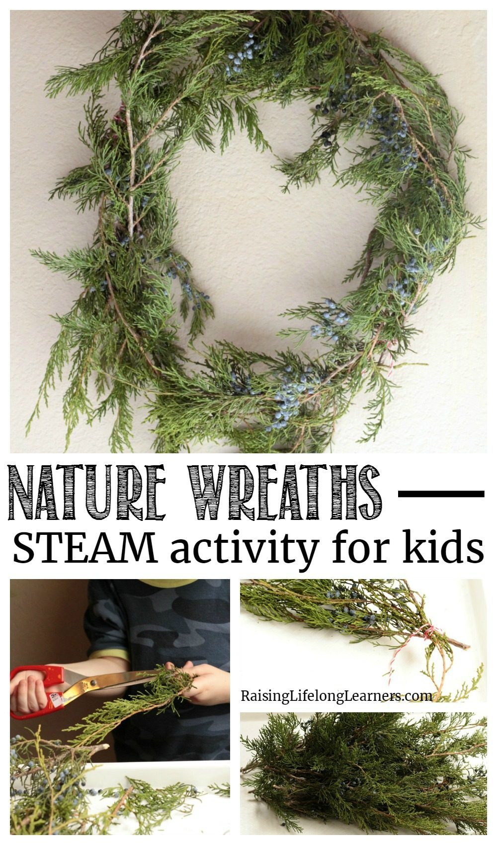 Explore nature, botany, and art all at the same time in this nature wreaths STEAM activity for kids! Explore winter and learn!