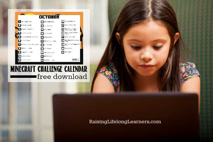 Free October Minecraft Challenge Calendar