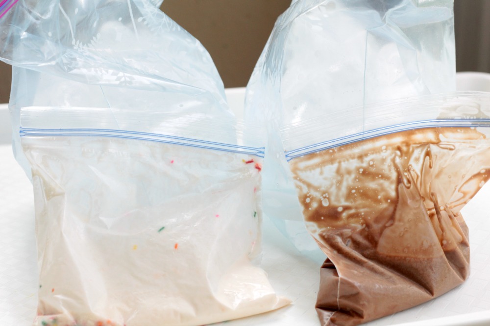 What is the best way to learn about exothermic reactions? Making ice cream in a bag of course! Kids will love this tasty science experiment!