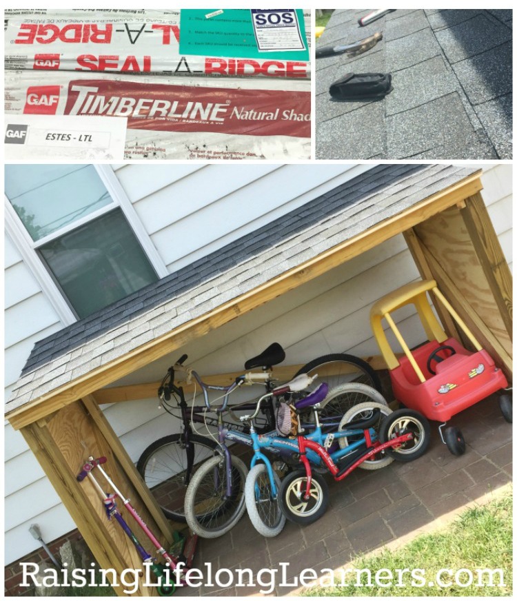 Roofing a Backyard Toy and Bike Shed