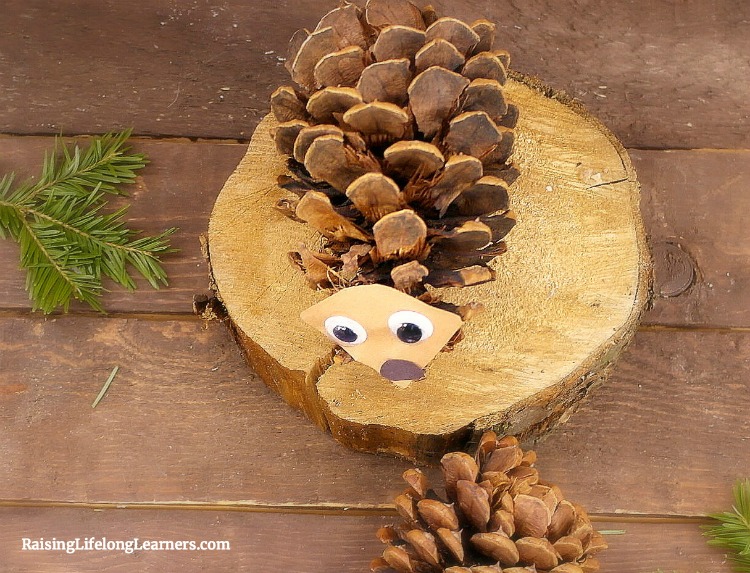 Pinecone Hedgehog Craft for Kids