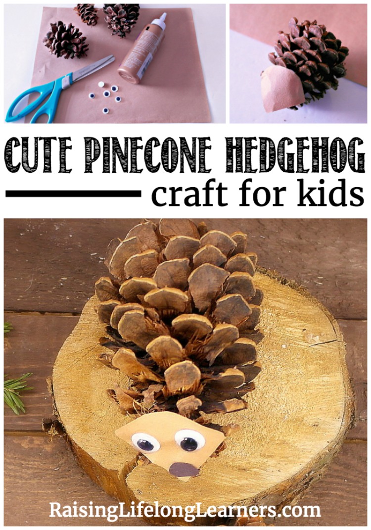 Pinecone Hedgehog Craft for Kids