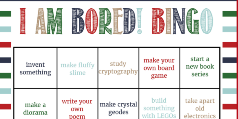 Beat Boredom at Home | Free Bingo Card